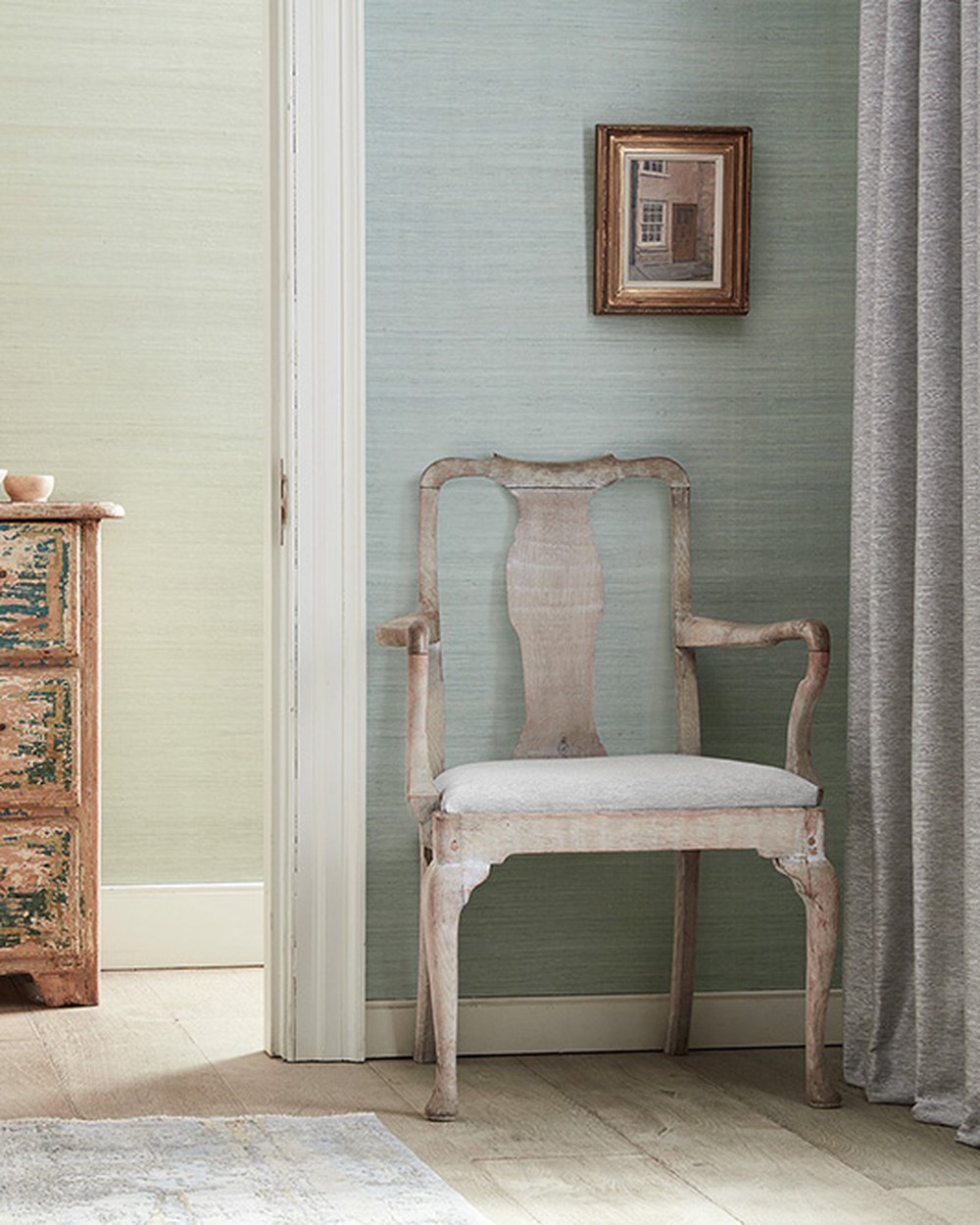James Hare Vyne Silk wallpaper in Ivory with natural silk weave and soft sheen (31625WC-01)