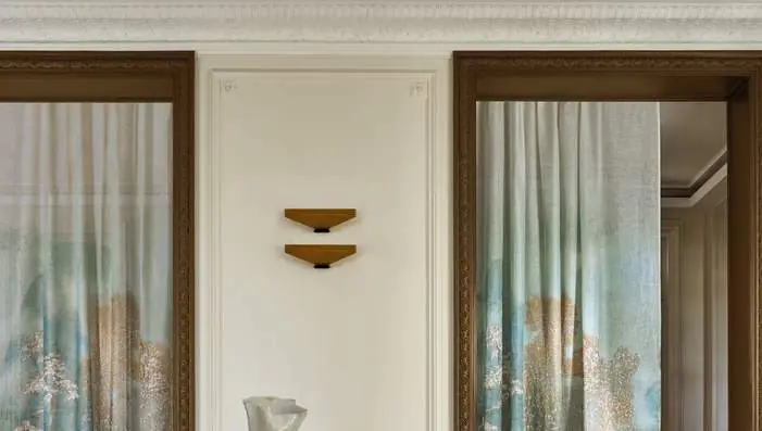 Casamance Silence Blanc fabrics featuring scenic printed linen voiles inspired by winter landscapes and morning light