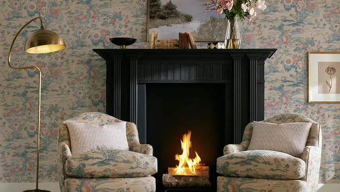 Lee Jofa Westport paperweave wallpapers featuring natural woven textures and relaxed luxury interiors