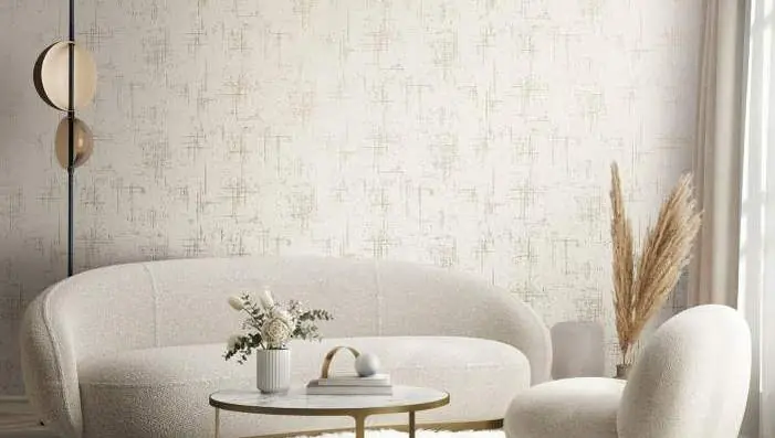 Maya Romanoff Craze wallpaper with textured linen effect designed by Andre Kikoski