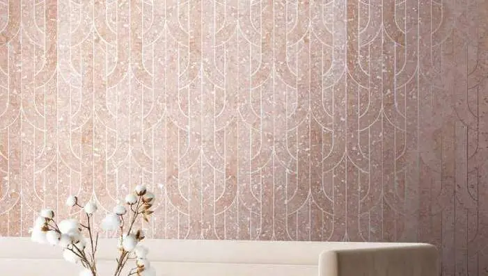 Maya Romanoff Porto cork wallcoverings featuring metallic foil and handcrafted detail