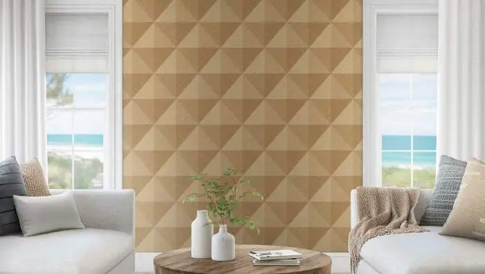 Maya Romanoff Rooted wallpaper collection featuring wood veneer inspired patterns and textures