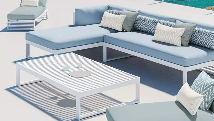 Sekers Aegean indoor outdoor upholstery fabrics inspired by coastal colours and textures