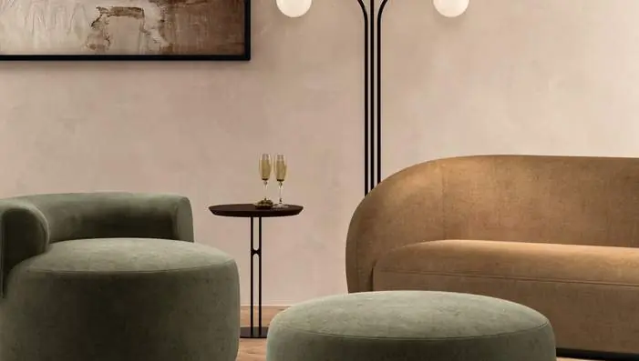 Sekers Maxie sustainable upholstery fabrics styled in a contemporary hospitality interior