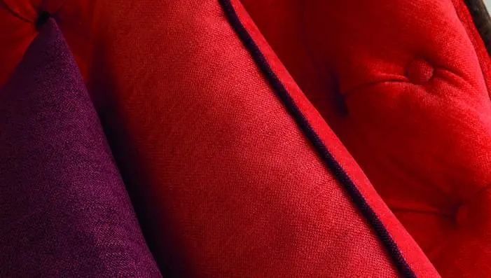 Sekers Seabrook chenille upholstery fabric styled in a luxury hospitality setting