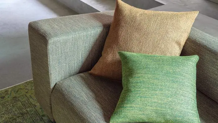 Sekers Shogun textured upholstery fabric with multi-colour woven detail