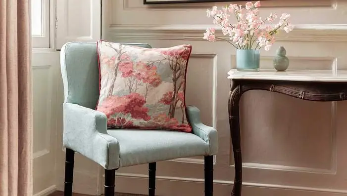 Linwood handmade cushions in printed linen, velvet and embroidered fabrics with expressive decorative patterns