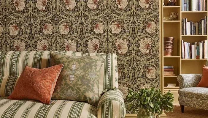 Colours of Morris wallpaper by Morris & Co. featuring iconic botanical and floral archive patterns