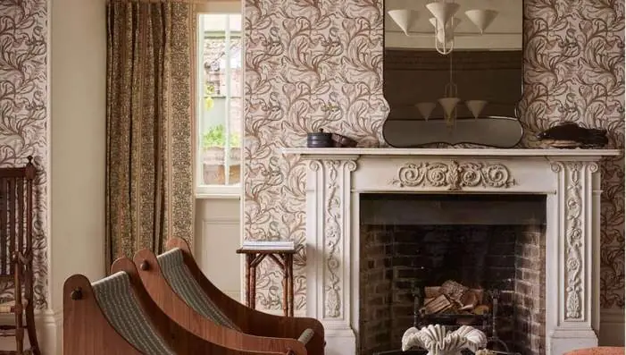 Voysey House Volume I wallpaper by Morris & Co. inspired by C. F. A. Voysey's Arts & Crafts designs