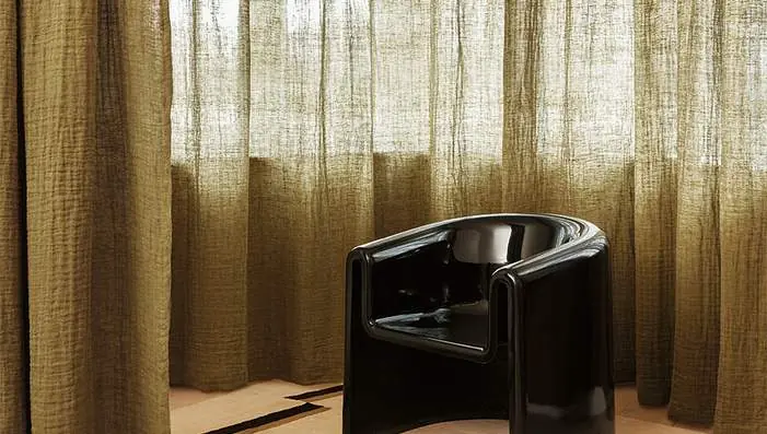 Kirkby Design Warp wide-width 100% linen fabric with contrasting yarns and natural textured construction