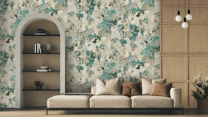 Sketchtwenty3 Aeterna wallpaper collection featuring softly layered landscapes natural motifs and abstract textures