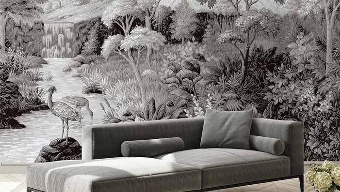 Sketchtwenty3 Designology wallpaper featuring bold graphic designs abstract painterly pattern and oversized botanicals