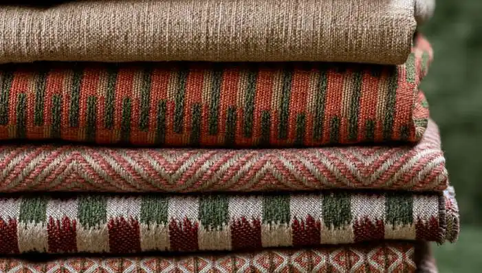 GP & J Baker Essential Colour III fabrics featuring layered plaid, woven texture and understated decorative surfaces