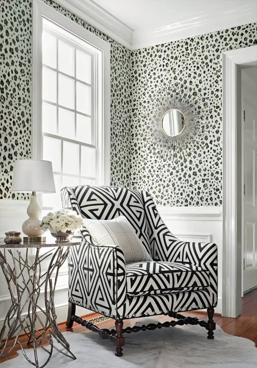 Coordinating Animal Print Panthera Wallpaper from Thibaut