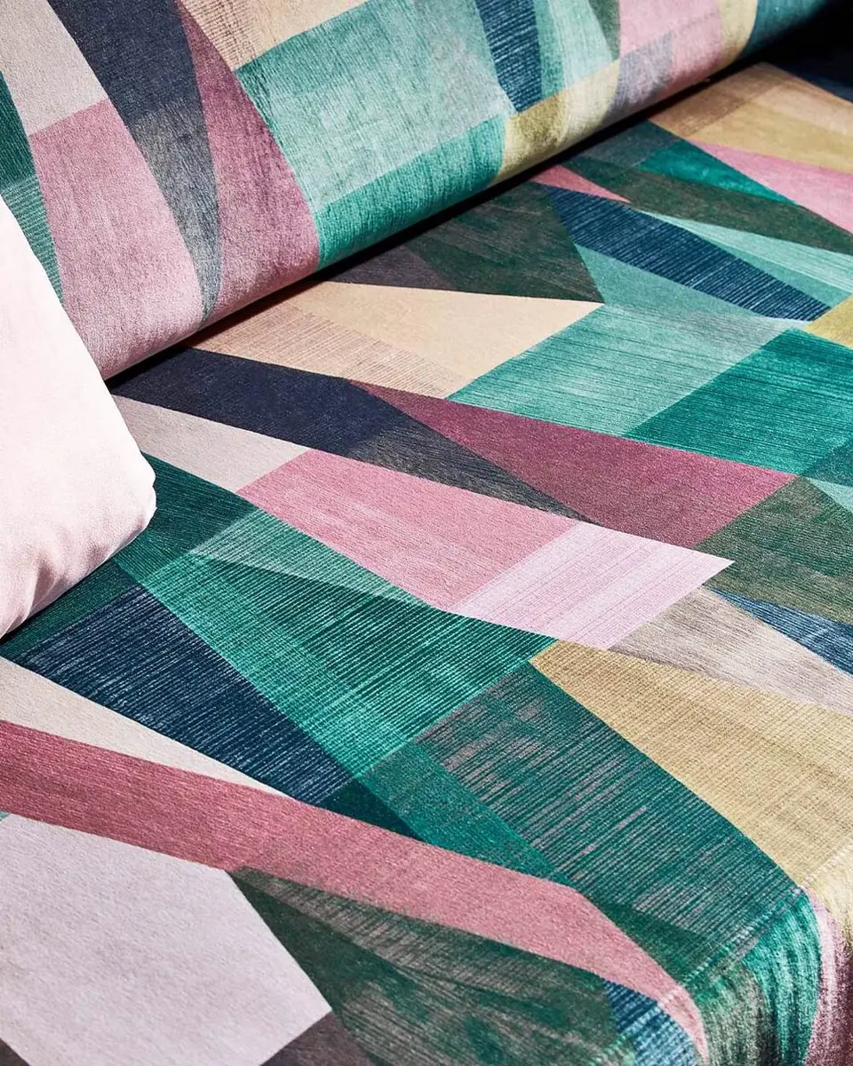 Harlequin Momentum Pythagorum fabric with bold geometric pattern