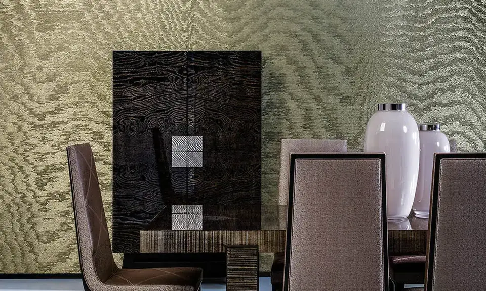 Reflecting Furniture Patterns in Wallpaper Vertigo Wallcovering from Arte