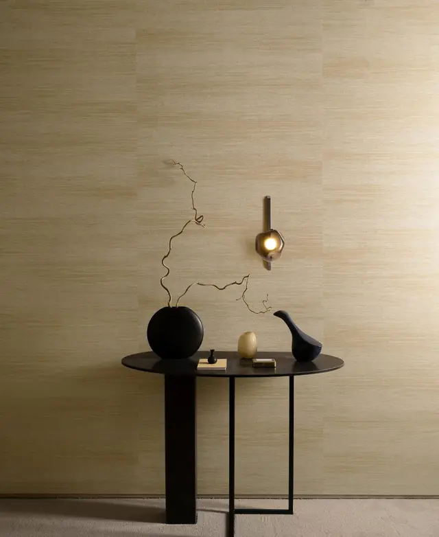 Arte Allagi 48652 Oat 90cm wide sisal wallcovering in a neutral interior