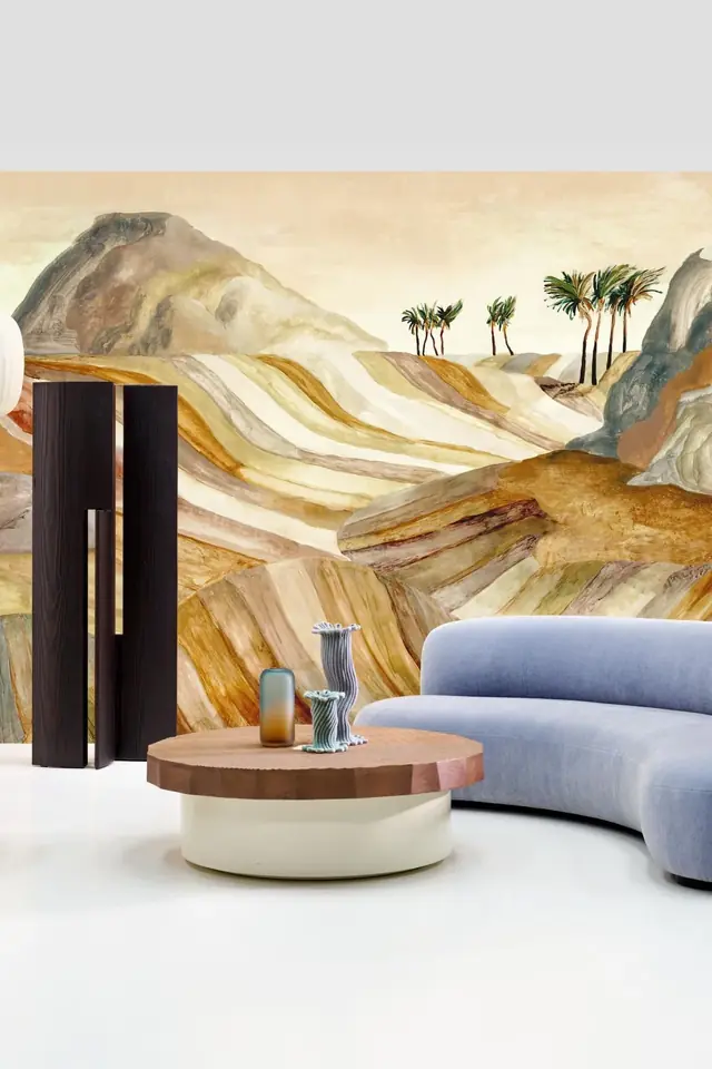Arte panoramic wallcovering in a contemporary interior