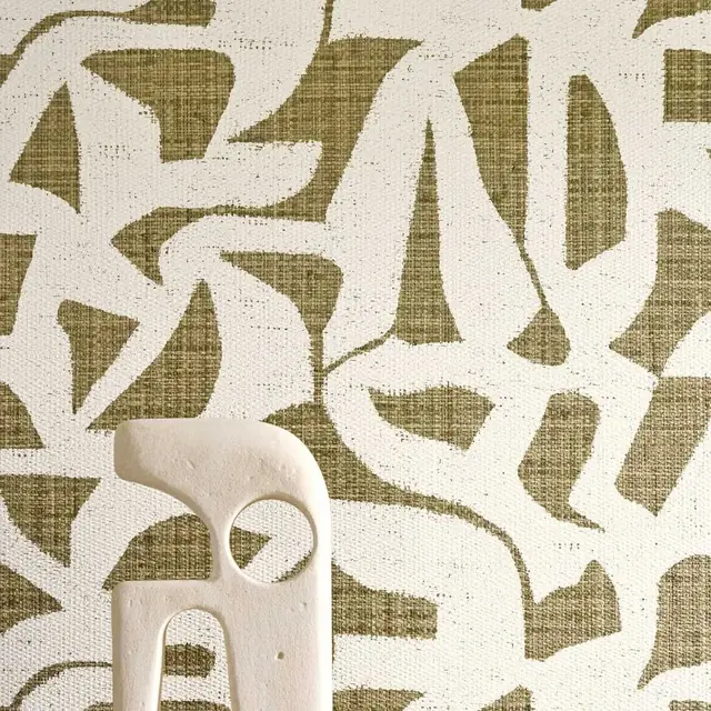 Casamance Cana neutral abstract wallpaper with an organic woven appearance