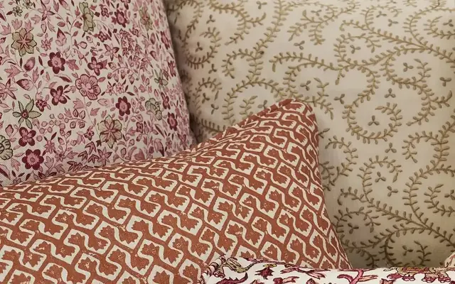 Clarke and Clarke patterned cushions and upholstery fabrics