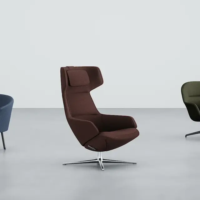 Contract upholstery used on contemporary workplace and reception chairs