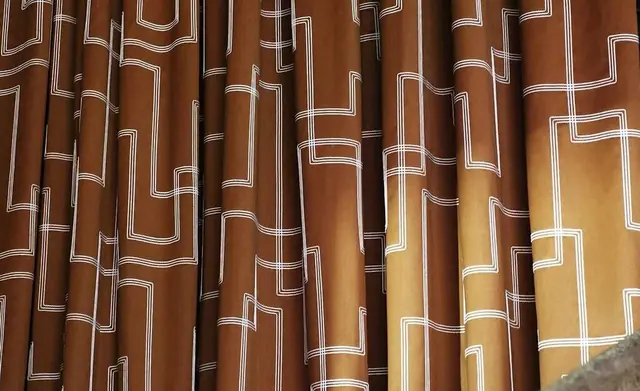 Dedar Metametodo fabric used for full length curtains