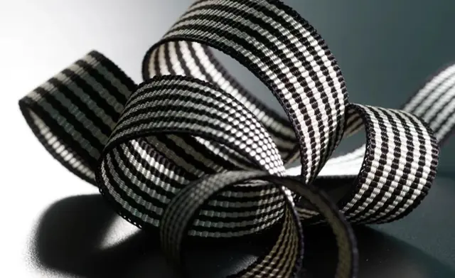 Black and white woven Dedar decorative ribbon trimming