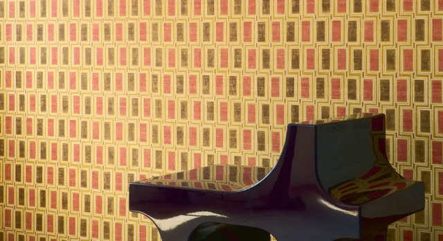 Elitis Beat from Elixir de Soies with colourful repeating retro pattern
