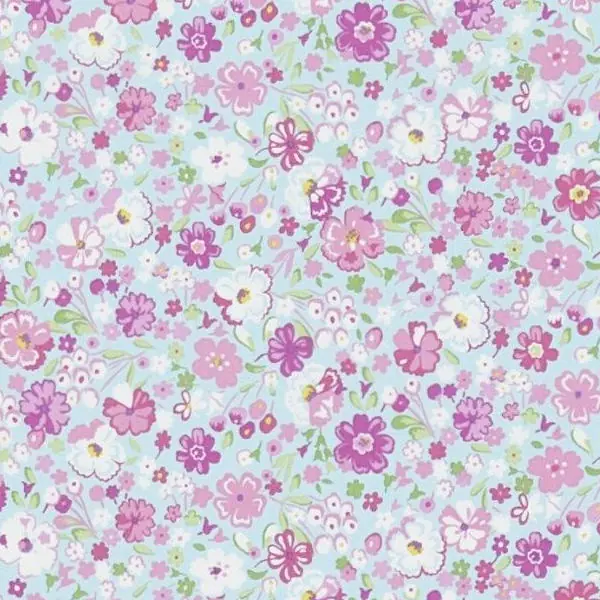 Small-scale ditsy floral fabric with densely scattered tiny flowers