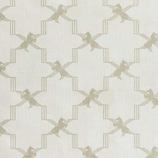 Moroccan trellis fabric with repeating rounded and pointed lattice shapes