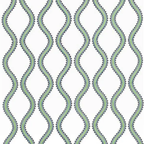 Repeating ogee pattern formed from flowing double-curved S shapes
