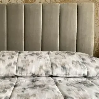 Fluted upholstered headboard finish