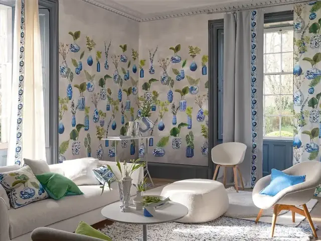 Pottery Studio wallpaper by Designers Guild in an elegant interior