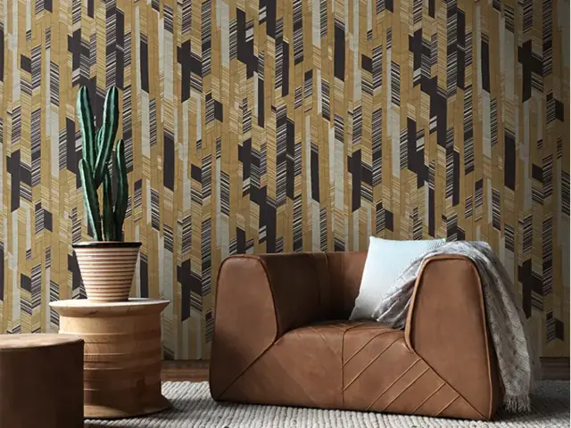 Missoni Home Wallcoverings 06 geometric wallpaper in a modern interior