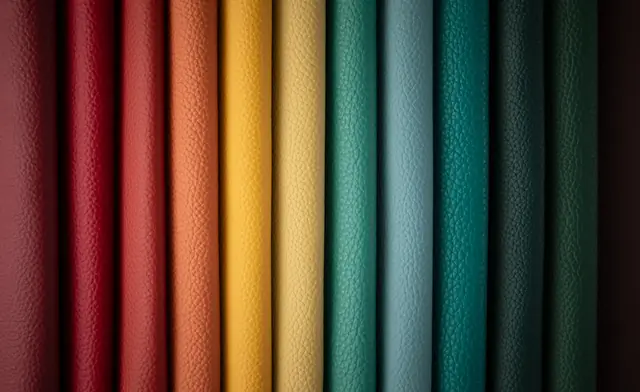 Genuine leather upholstery hides in a selection of rich colours