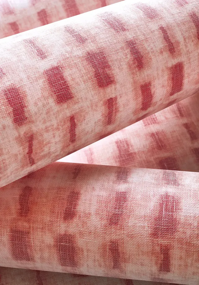 Close-up of Tessuto wallpaper showing its genuine linen-mesh overlay