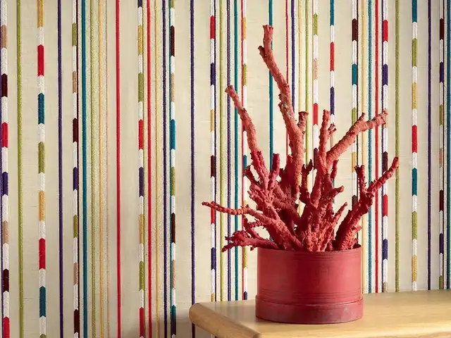 Close view of a richly coloured luxury wallpaper design