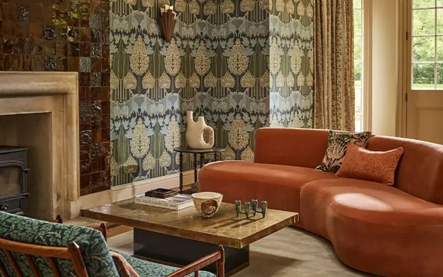 Morris and Co wallpaper in an interior