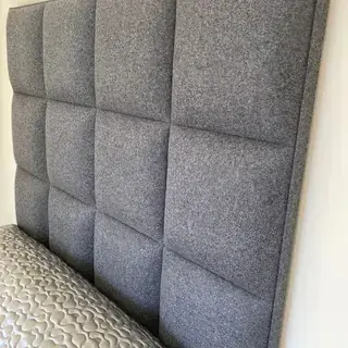 Panelled upholstered headboard finish