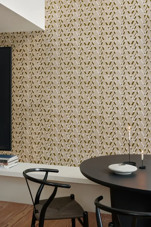 Arte Chasu embroidered sisal wallpaper in a contemporary interior