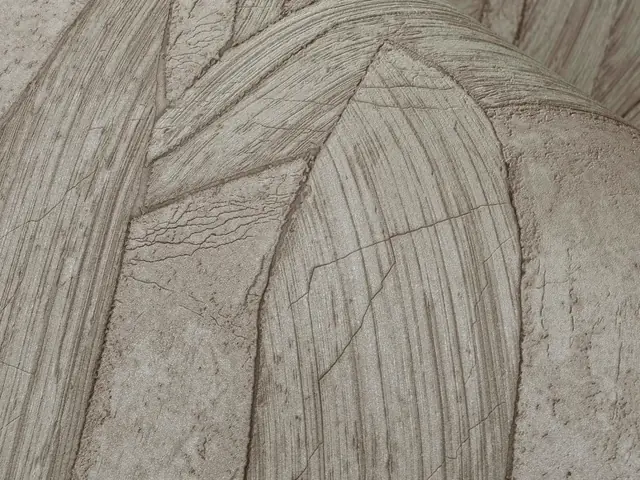 Close-up of embossed dimensional wallcovering with raised relief