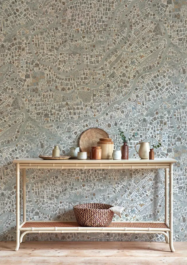 Detailed illustrated map wallpaper