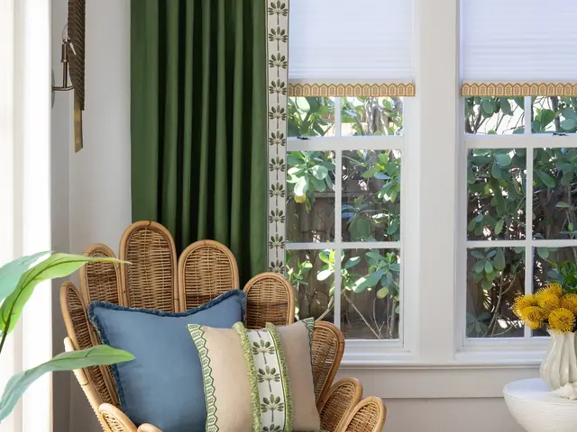 Decorative braid and fringe applied to made-to-measure curtains