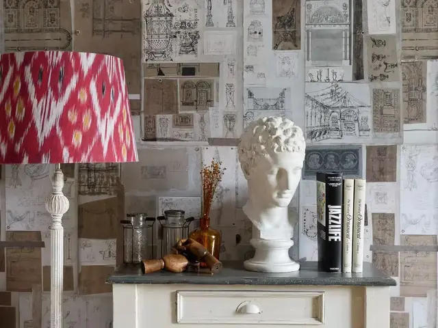 Mind The Gap The Sketch Book wallpaper displayed in a characterful interior