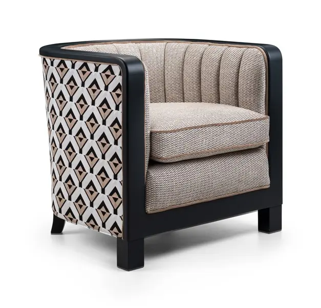 Club chair used as an example for estimating upholstery fabric