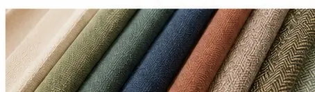 Close-up examples of velvet, woven and textured upholstery fabrics
