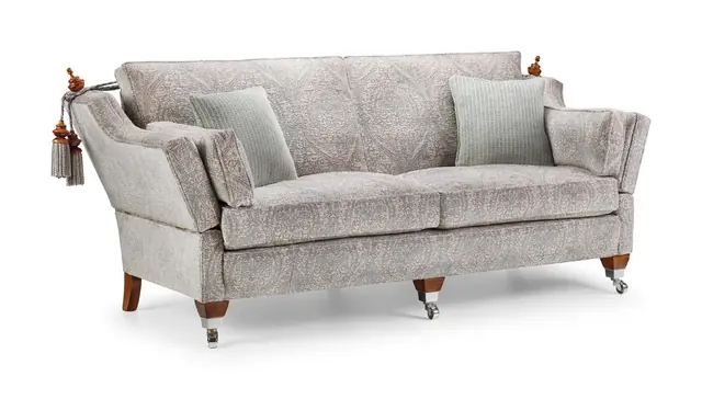 Knole sofa example showing a distinctive upholstered sofa construction