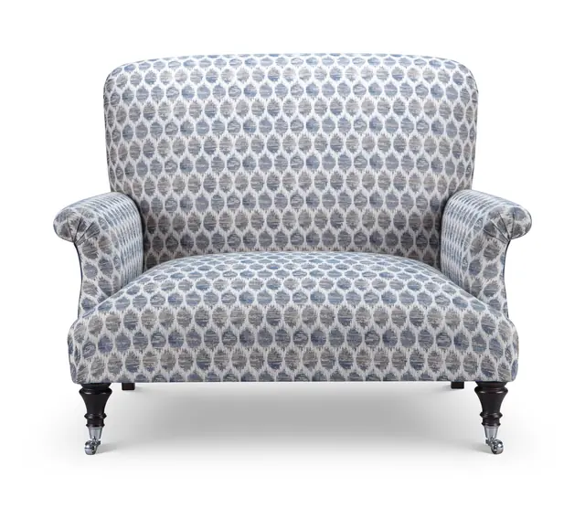 Loveseat used as an example for estimating upholstery fabric