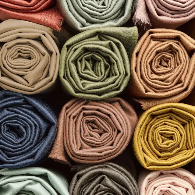 Performance wool satin fabric displayed in a softly draped neutral colourway