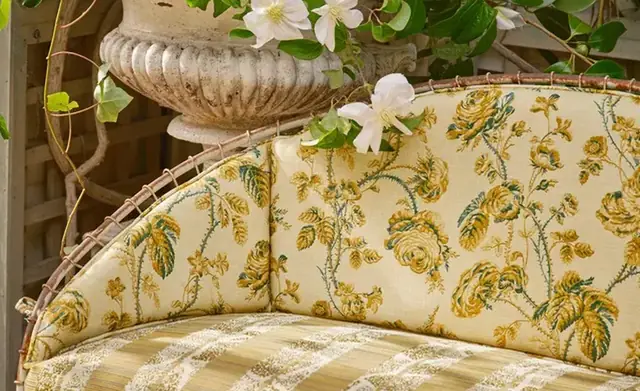 Zoffany patterned fabrics used on upholstered seating